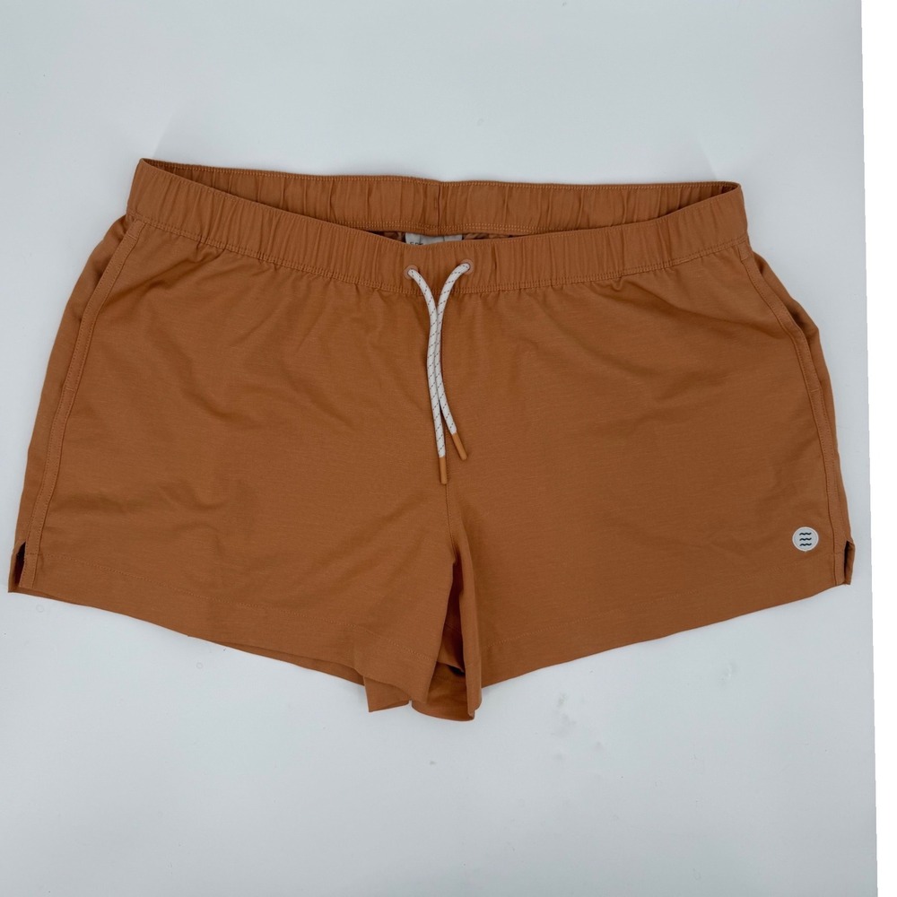 Free Fly Womens Reverb Shorts Clay Brown Elastic Drawstring Activewear Size XL
